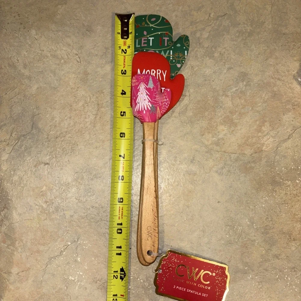 CWC Cook With Color Three-Piece Christmas Spatula Set WAHLP24 NEW